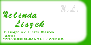 melinda liszek business card